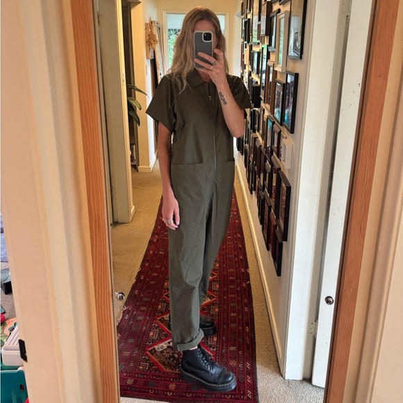 Rachel Comey Green Poplin Barrie Zip Up Boiler Suit Jumpsuit Cotton Oversized - Picture 3 of 17